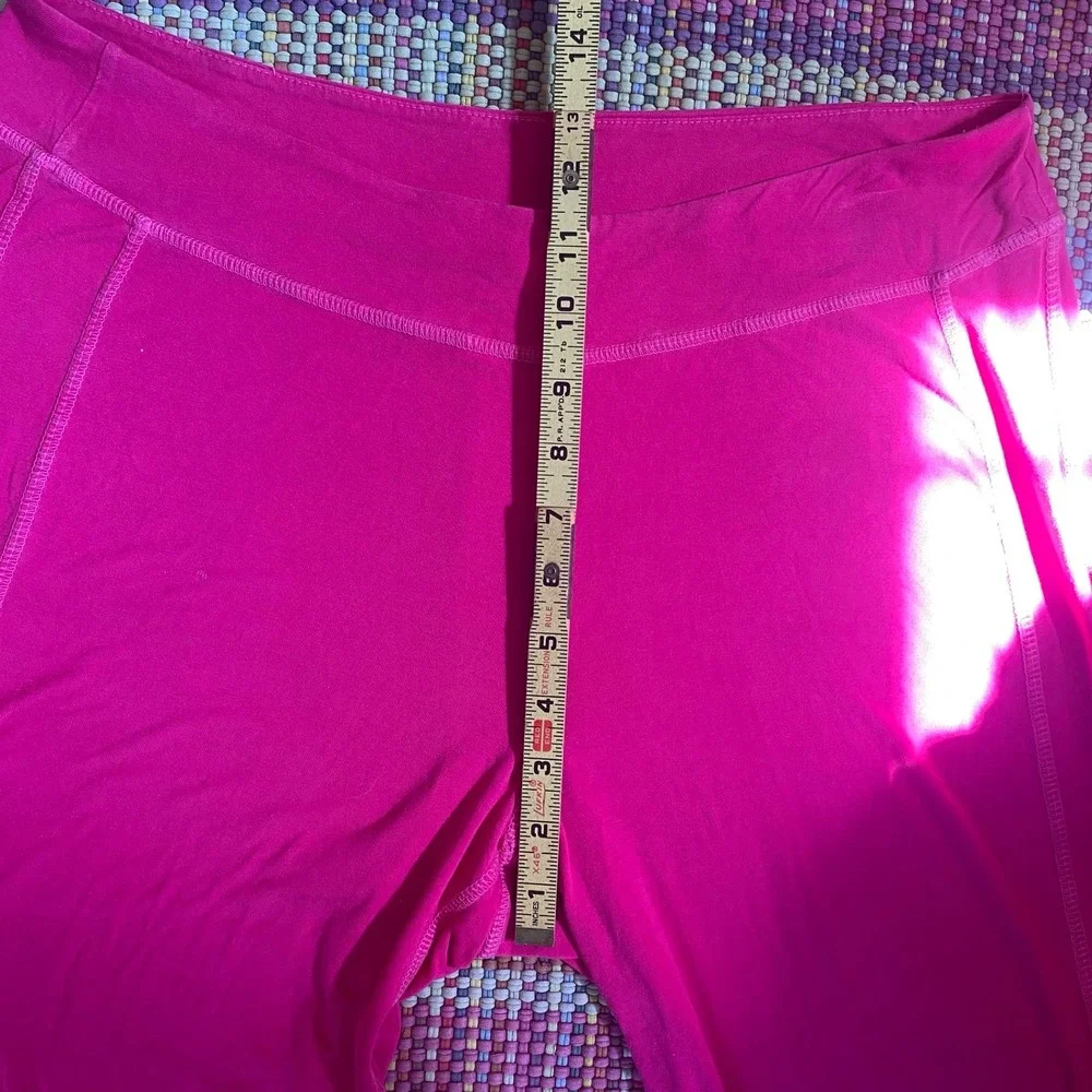 Fresh Produce Crop‎ Pants Sz L Pink Stretch Yoga Activewear Wide Leg - Picture 7 of 9